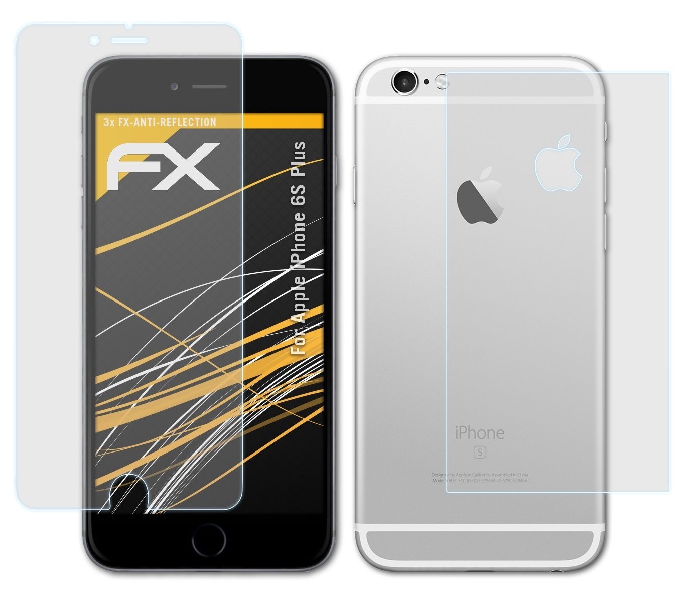 atFoliX Schutzfolie für Apple iPhone 6S Plus, (3er Set), Entspiegelnd und stoßdämpfend von atFoliX
