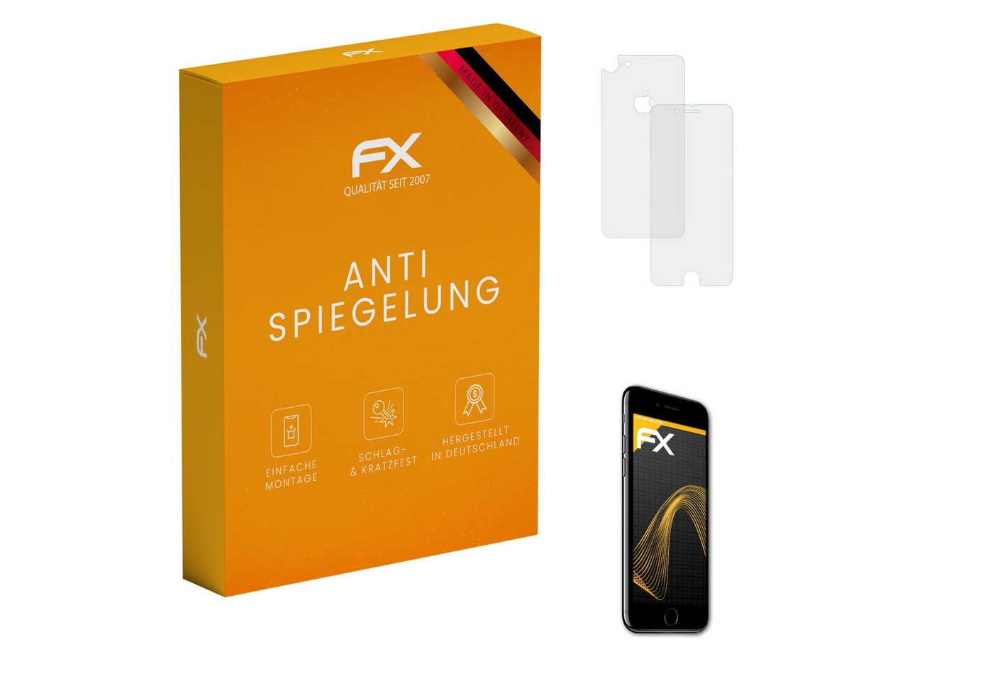 atFoliX Schutzfolie für Apple iPhone 7, (3er Set), Entspiegelnd und stoßdämpfend von atFoliX