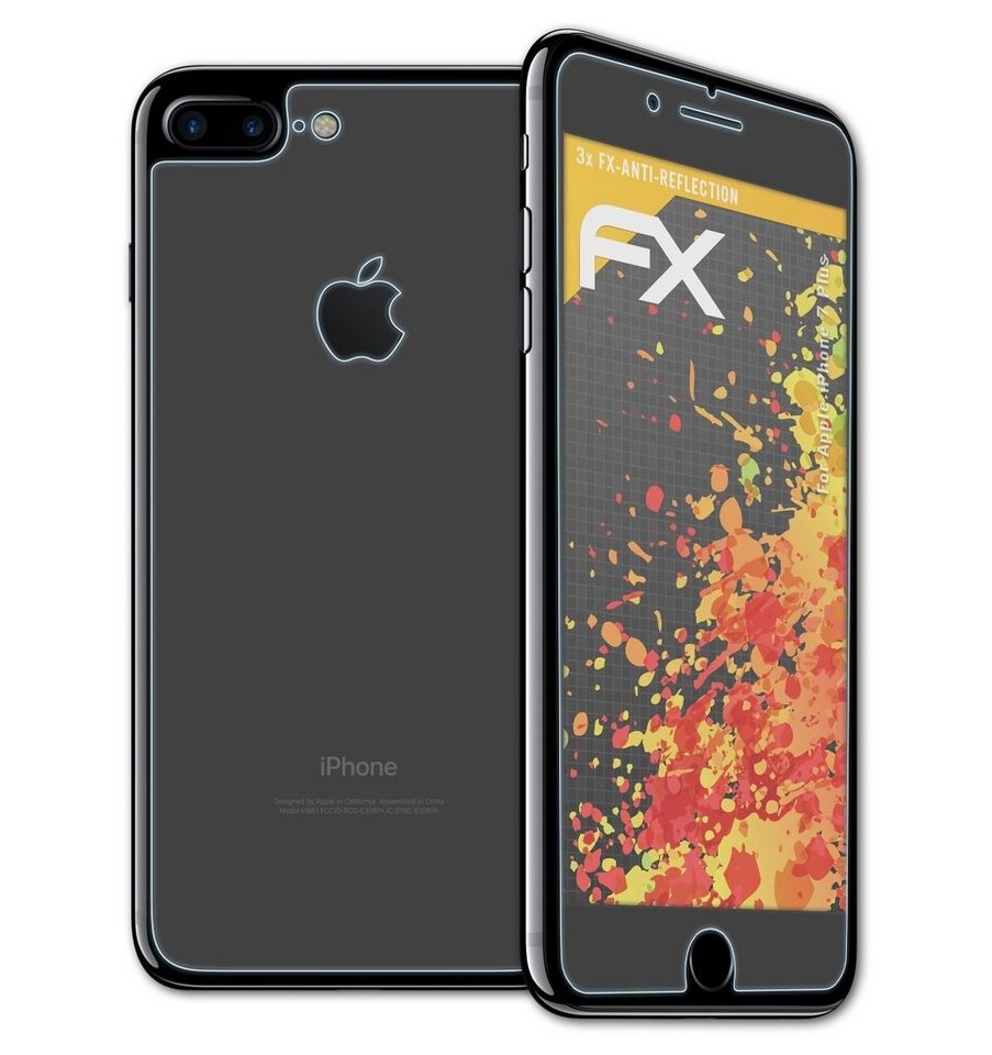 atFoliX Schutzfolie für Apple iPhone 7 Plus, (3er Set), Entspiegelnd und stoßdämpfend von atFoliX