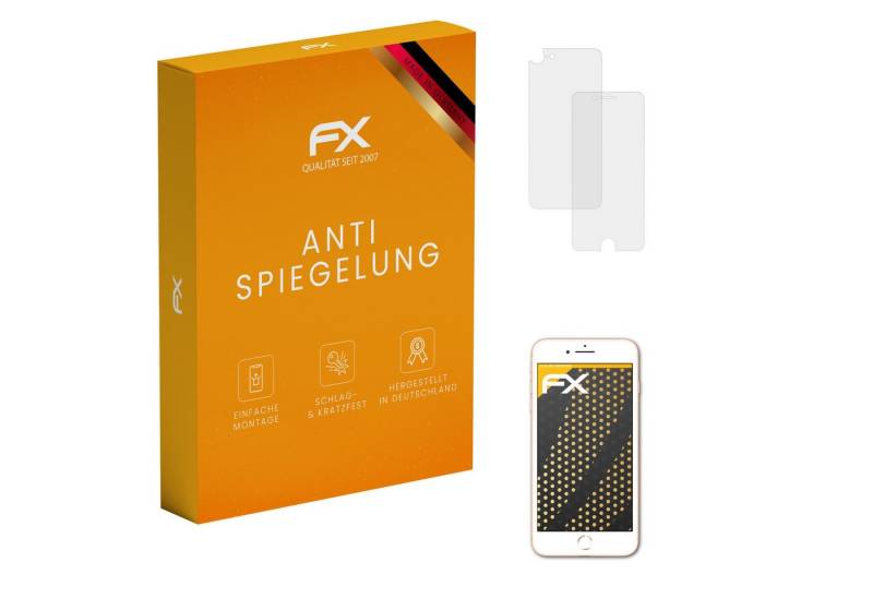 atFoliX Schutzfolie für Apple iPhone 8, (3er Set), Entspiegelnd und stoßdämpfend von atFoliX