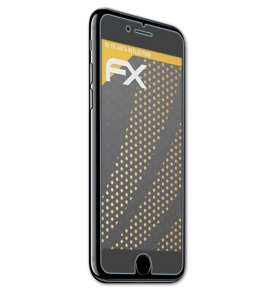 atFoliX Schutzfolie für Apple iPhone 8 / 7 Front, (3 Folien), Entspiegelnd und stoßdämpfend von atFoliX