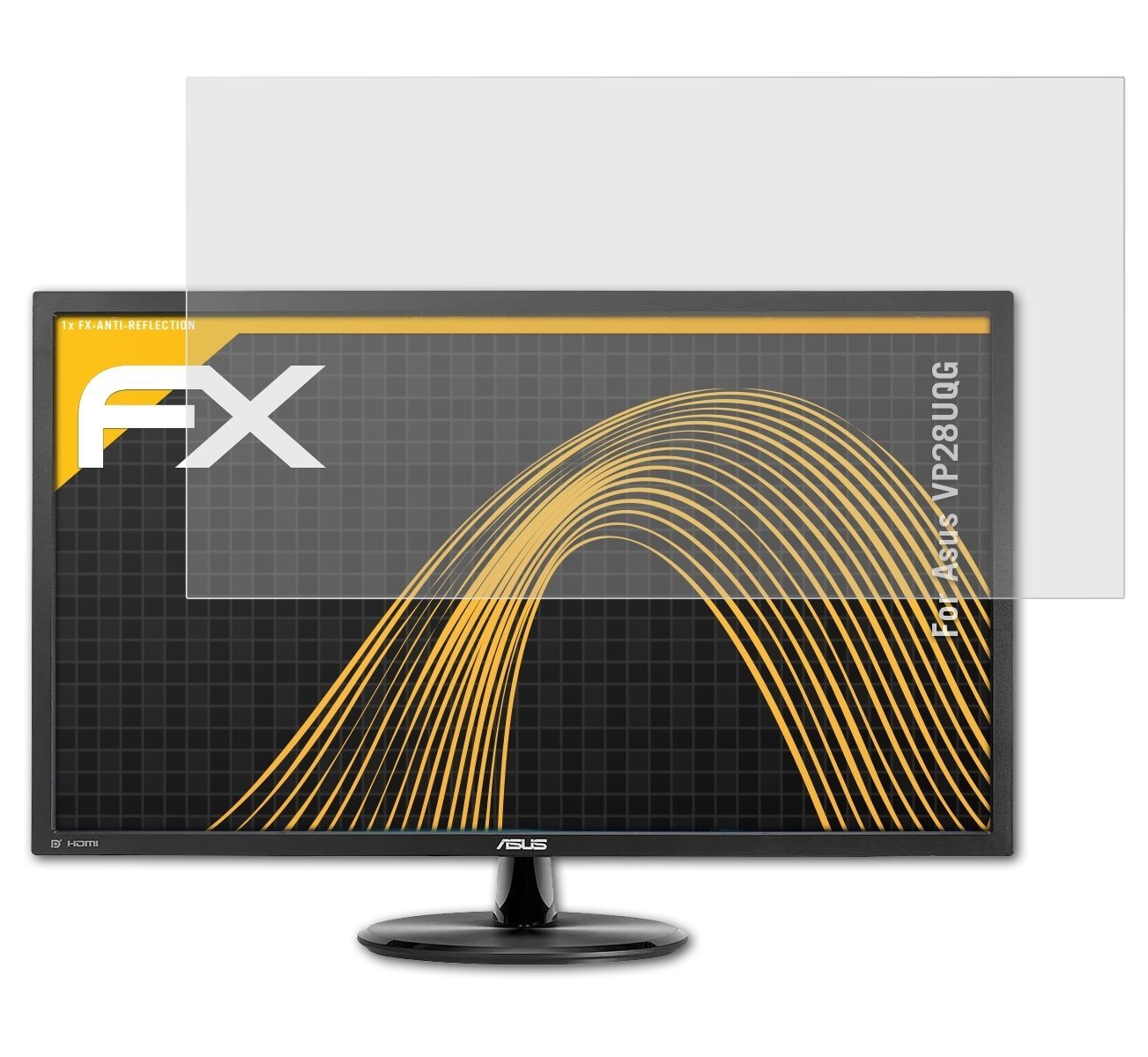 atFoliX Schutzfolie für Asus VP28UQG, Entspiegelnd und stoßdämpfend von atFoliX