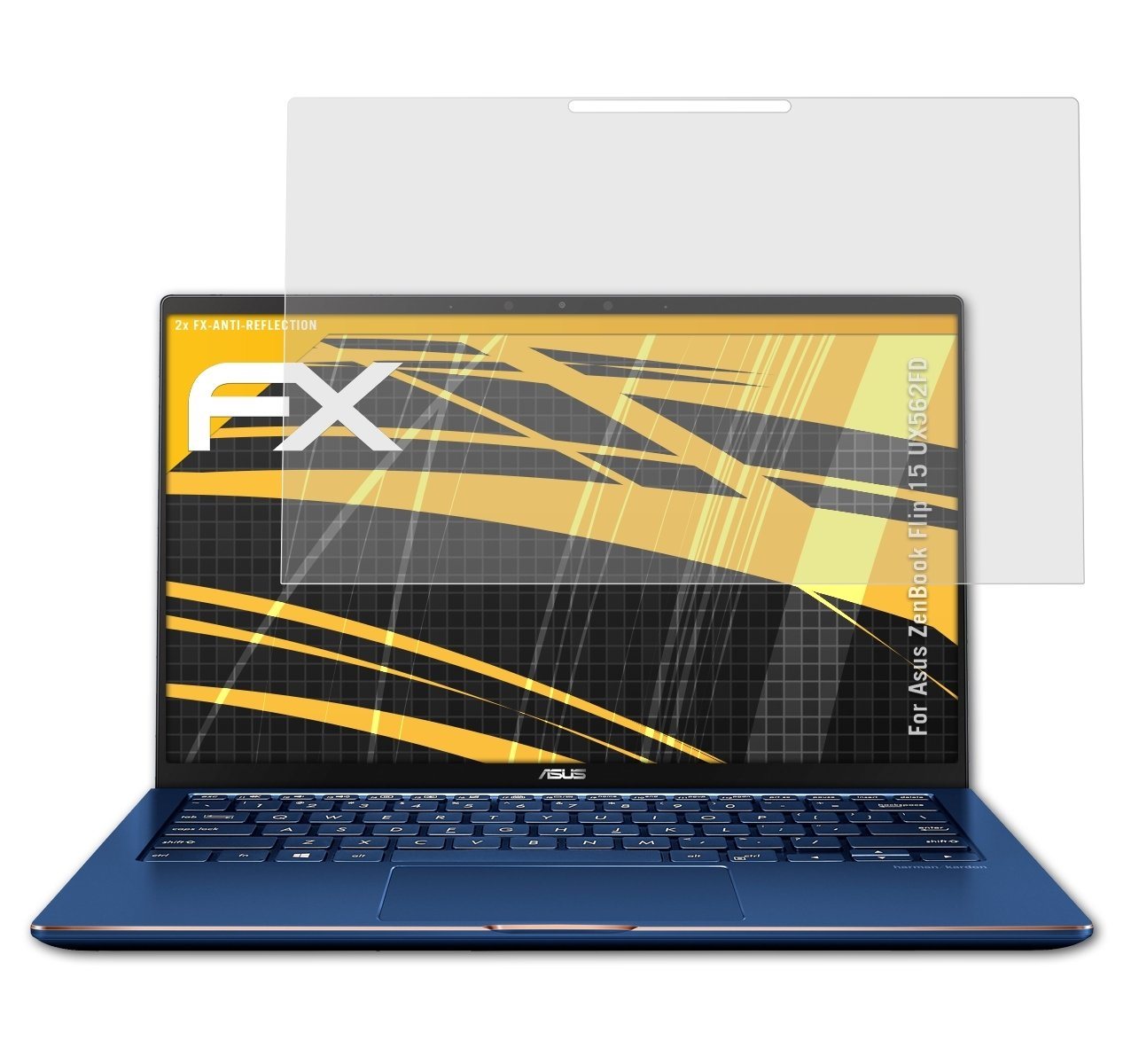 atFoliX Schutzfolie für Asus ZenBook Flip 15 UX562FD, (2 Folien), Entspiegelnd und stoßdämpfend von atFoliX