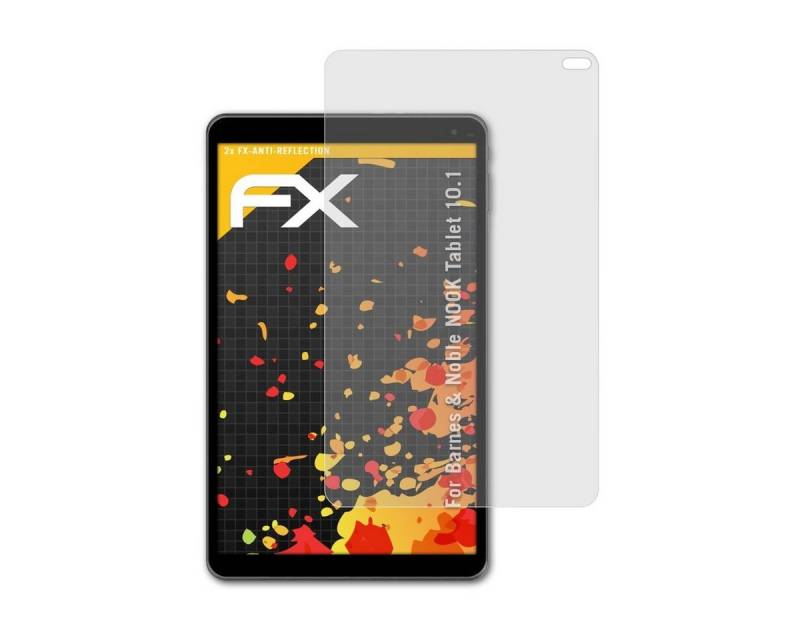 atFoliX Schutzfolie für Barnes & Noble NOOK Tablet 10.1, (2 Folien), Entspiegelnd und stoßdämpfend von atFoliX