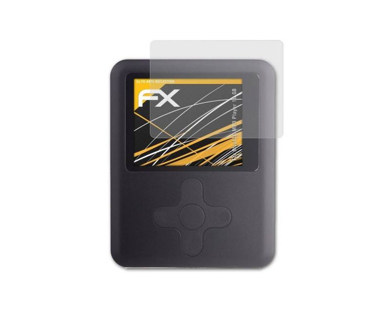 atFoliX Schutzfolie für BtopLLC MP3 Player 16 GB, (3 Folien), Entspiegelnd und stoßdämpfend von atFoliX