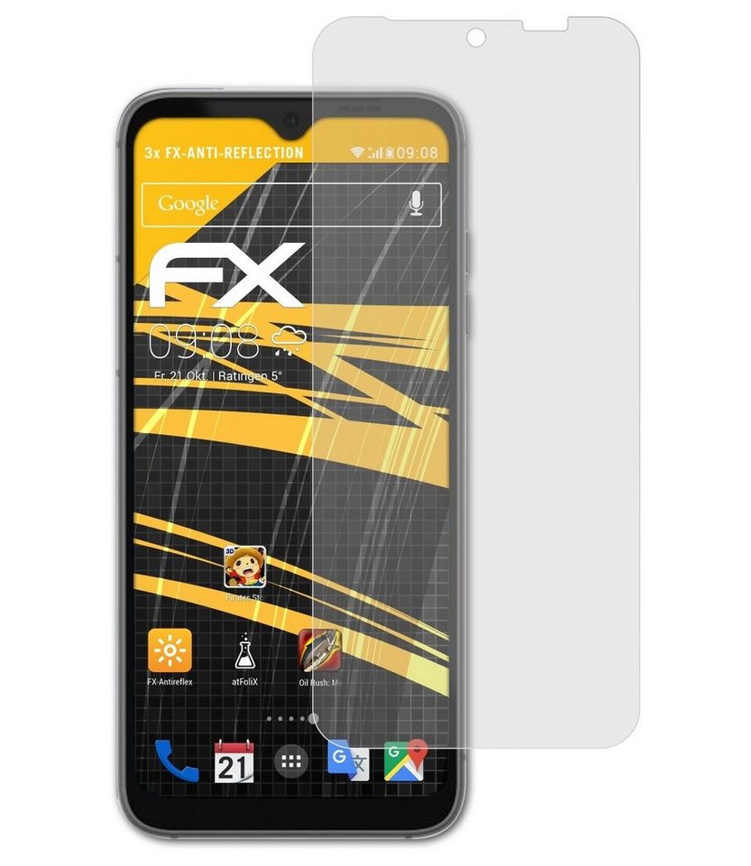 atFoliX Schutzfolie für Fairphone 4, (3 Folien), Entspiegelnd und stoßdämpfend von atFoliX