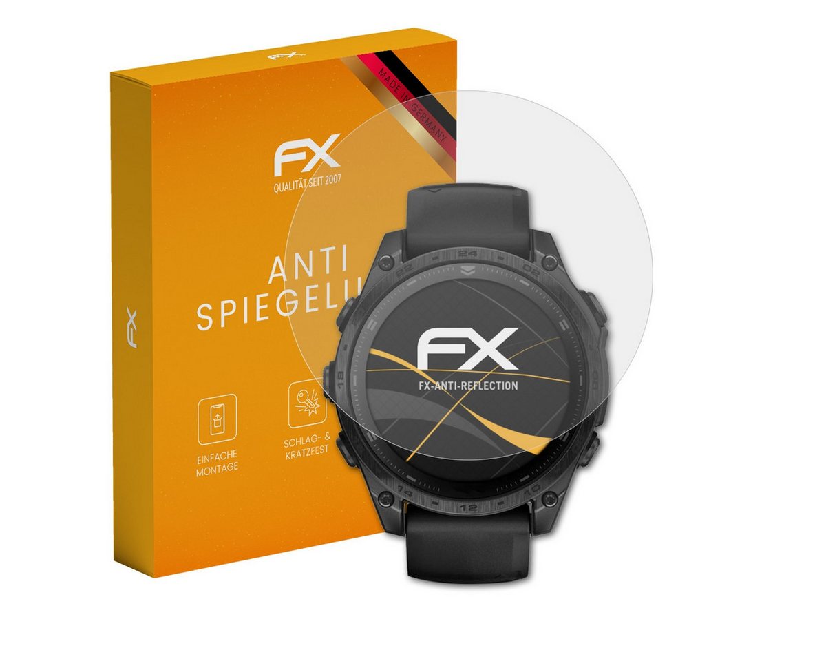 atFoliX Schutzfolie für Garmin Tactix 8 47 mm, (3 Folien), Entspiegelnd und stoßdämpfend von atFoliX