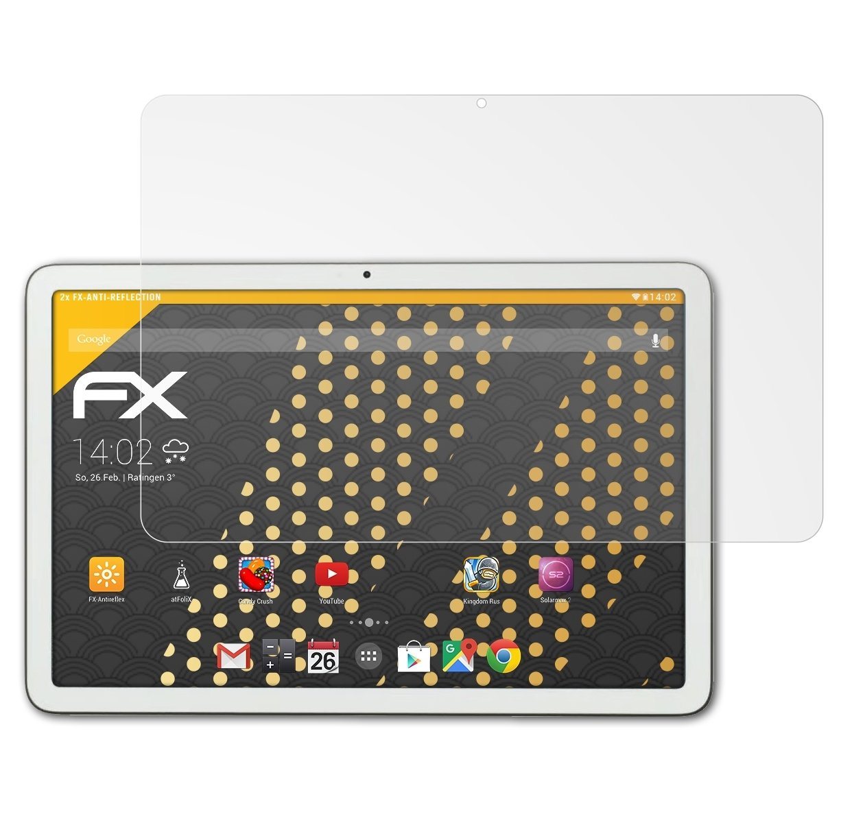 atFoliX Schutzfolie für Google Pixel Tablet, (2 Folien), Entspiegelnd und stoßdämpfend von atFoliX