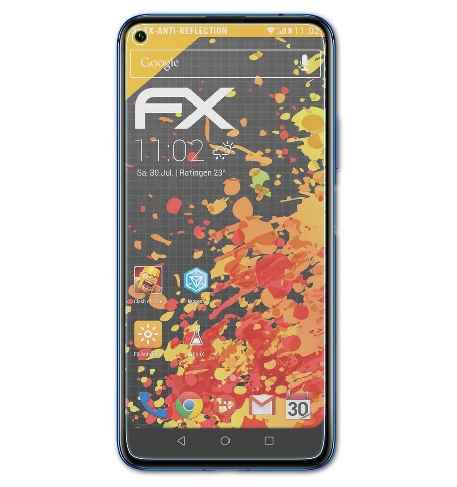 atFoliX Schutzfolie für Huawei Nova 5T, (3 Folien), Entspiegelnd und stoßdämpfend von atFoliX