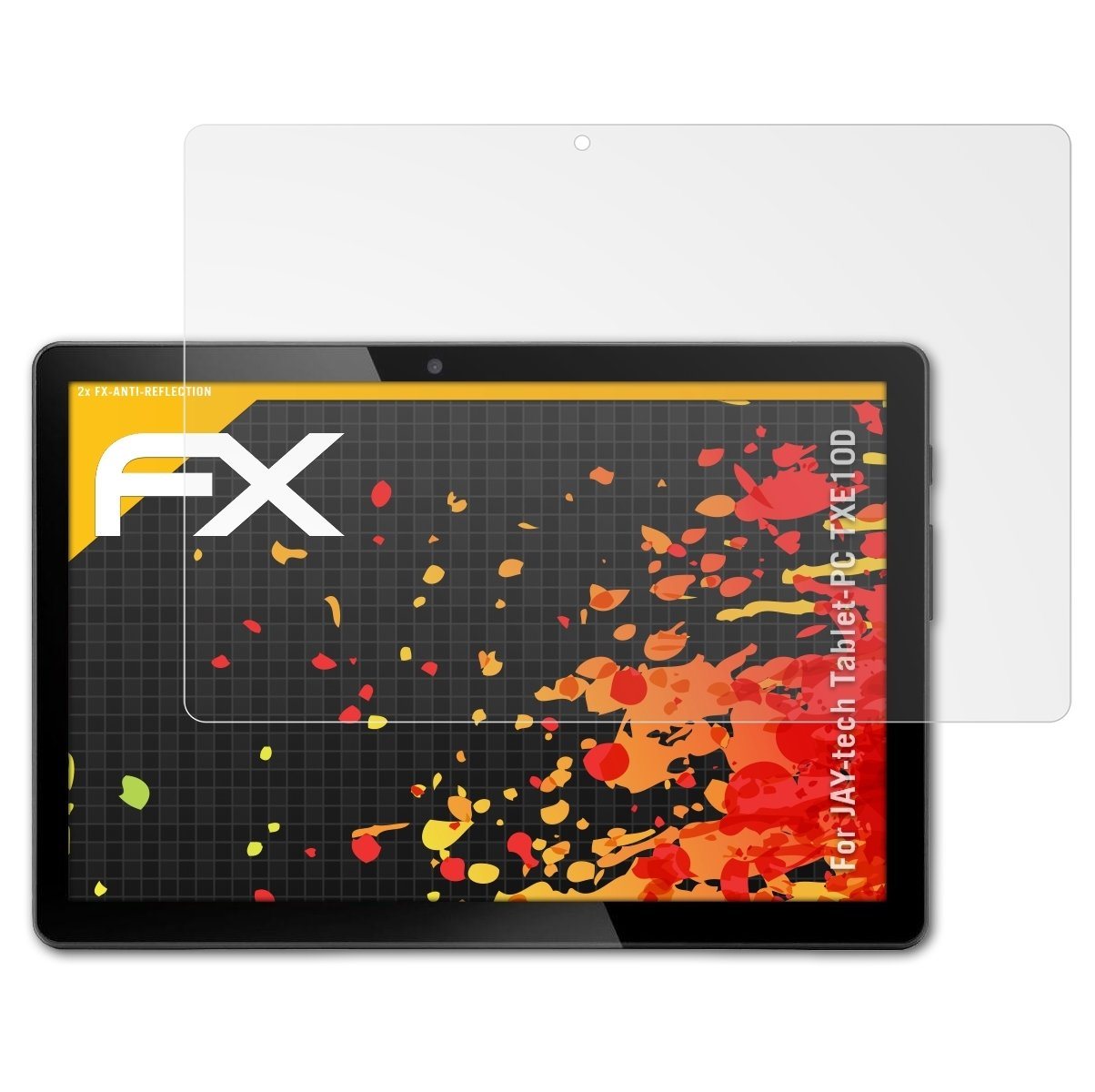 atFoliX Schutzfolie für JAY-tech Tablet-PC TXE10D, (2 Folien), Entspiegelnd und stoßdämpfend von atFoliX