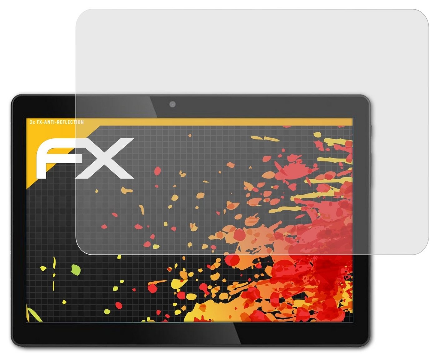 atFoliX Schutzfolie für JAY-tech Tablet-PC XTE10D, (2 Folien), Entspiegelnd und stoßdämpfend von atFoliX
