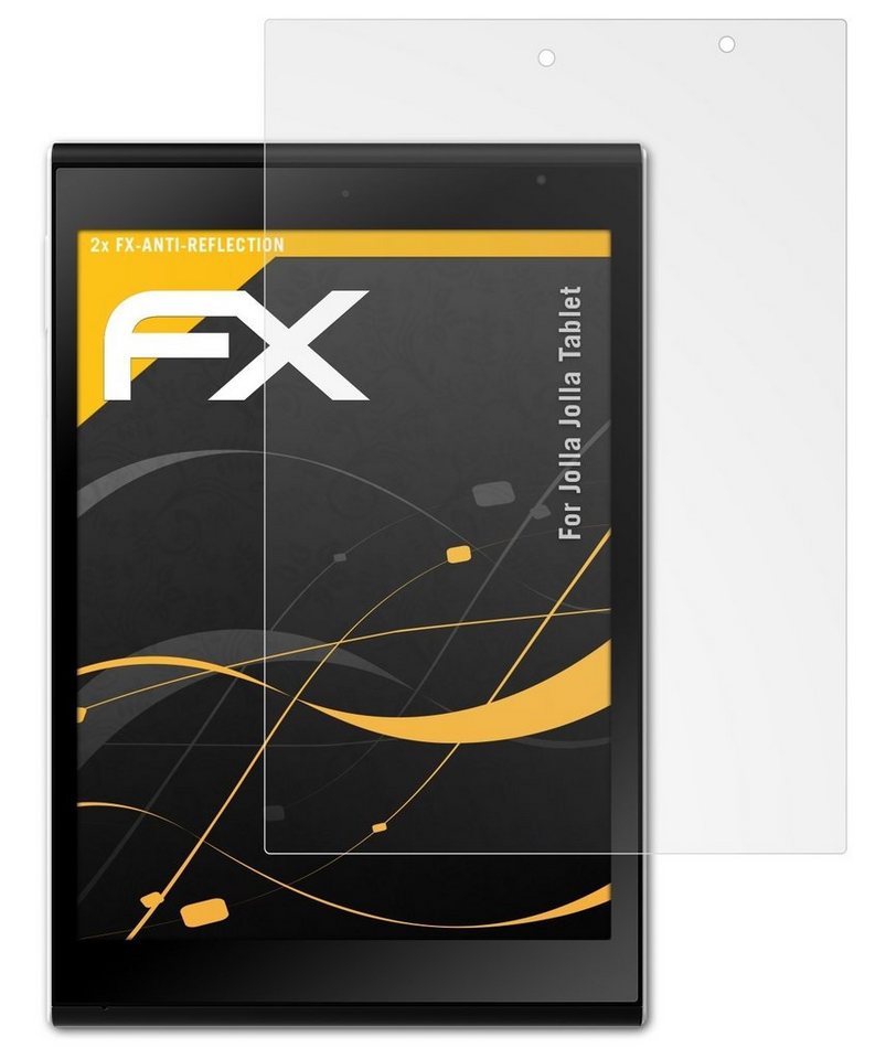 atFoliX Schutzfolie für Jolla Jolla Tablet, (2 Folien), Entspiegelnd und stoßdämpfend von atFoliX