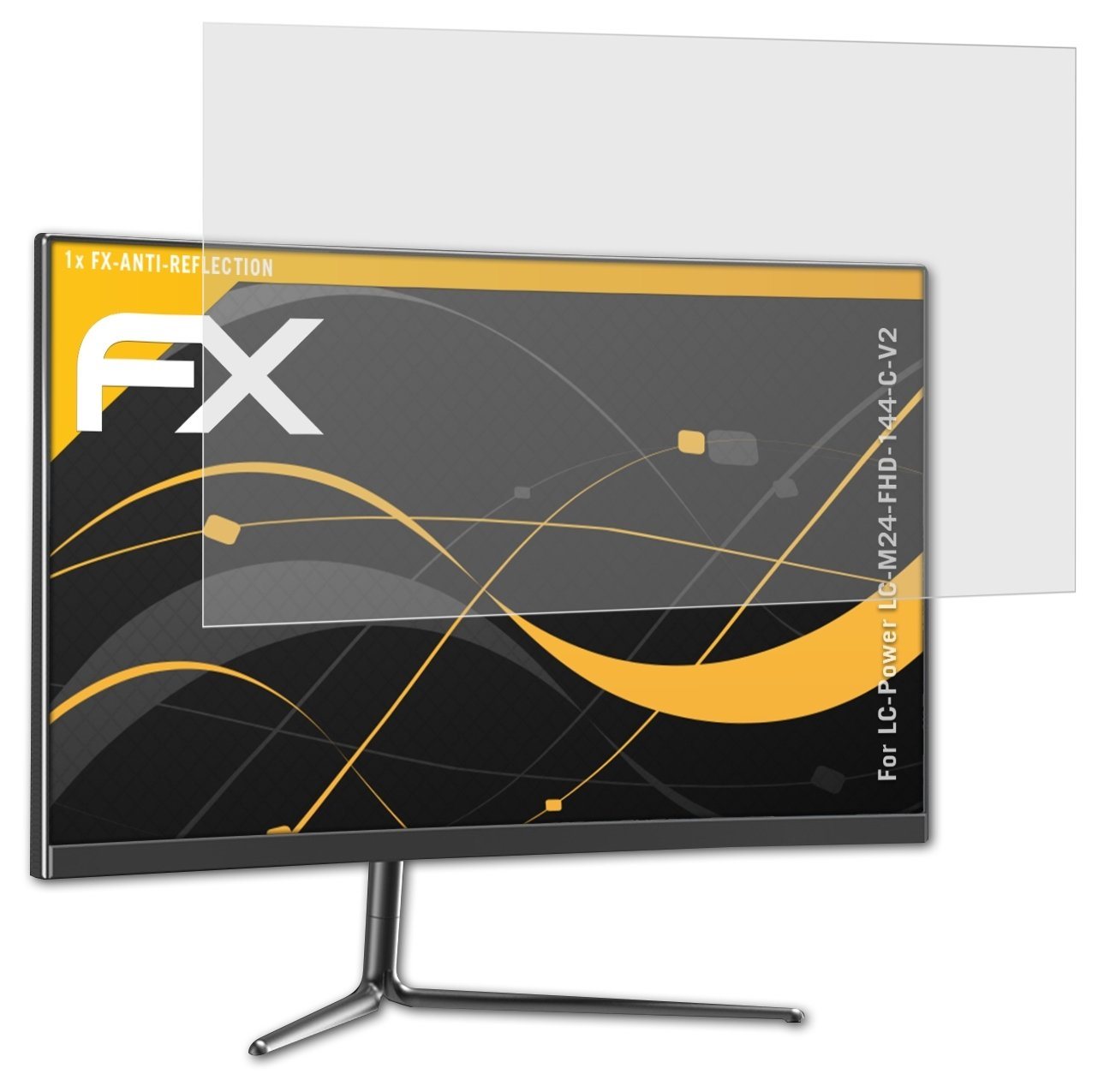 atFoliX Schutzfolie für LC-Power LC-M24-FHD-144-C-V2, Entspiegelnd und stoßdämpfend von atFoliX