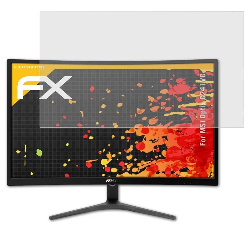 atFoliX Schutzfolie für MSI Optix G241VC, Entspiegelnd und stoßdämpfend von atFoliX