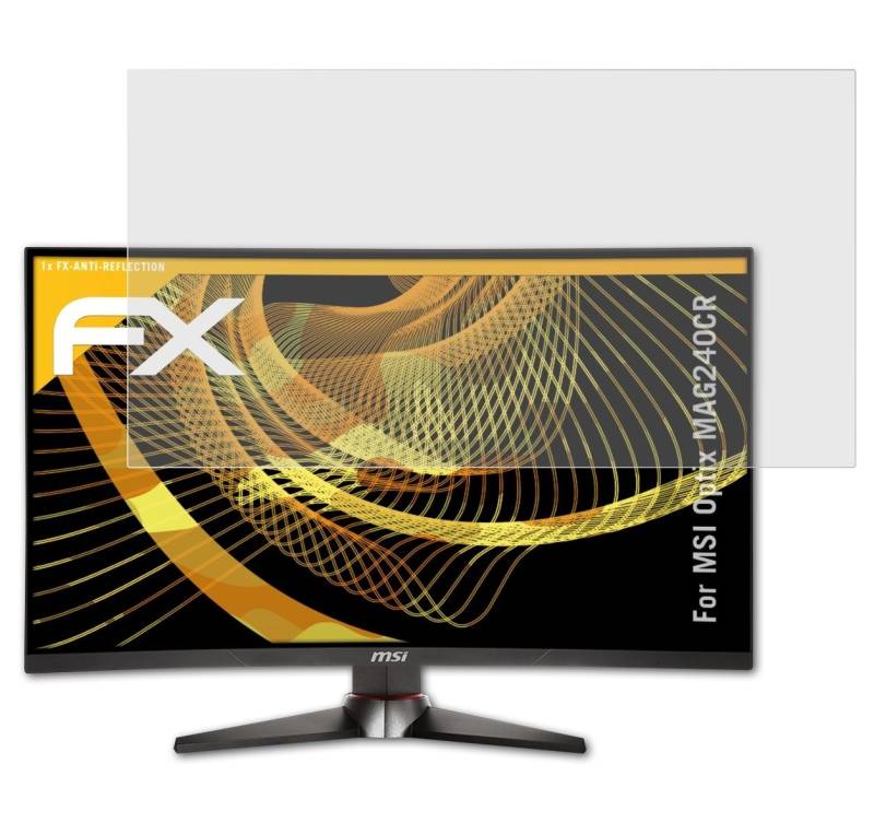 atFoliX Schutzfolie für MSI Optix MAG240CR, Entspiegelnd und stoßdämpfend von atFoliX