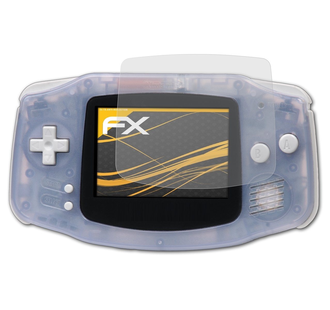 atFoliX Schutzfolie für Nintendo Game Boy Advance, (3 Folien), Entspiegelnd und stoßdämpfend von atFoliX