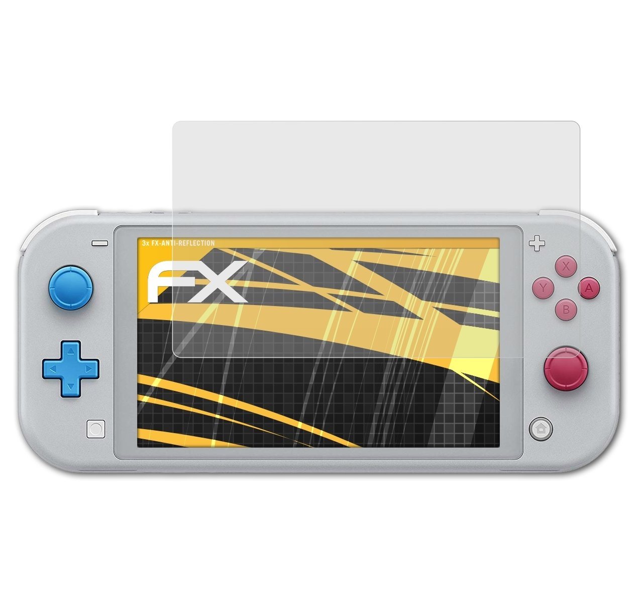 atFoliX Schutzfolie für Nintendo Switch Lite, (3 Folien), Entspiegelnd und stoßdämpfend von atFoliX
