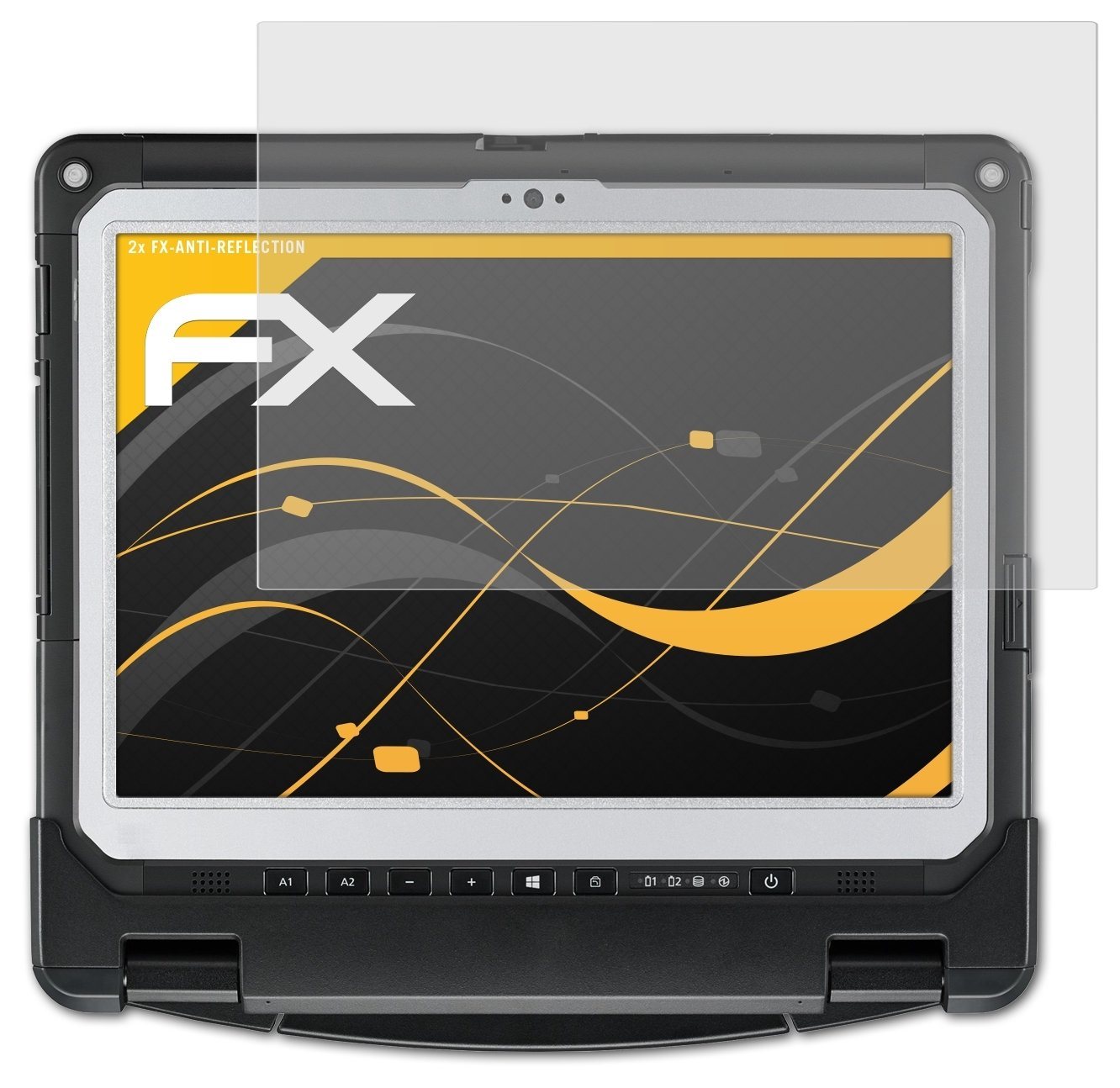 atFoliX Schutzfolie für Panasonic ToughBook 33 Tablet, (2 Folien), Entspiegelnd und stoßdämpfend von atFoliX