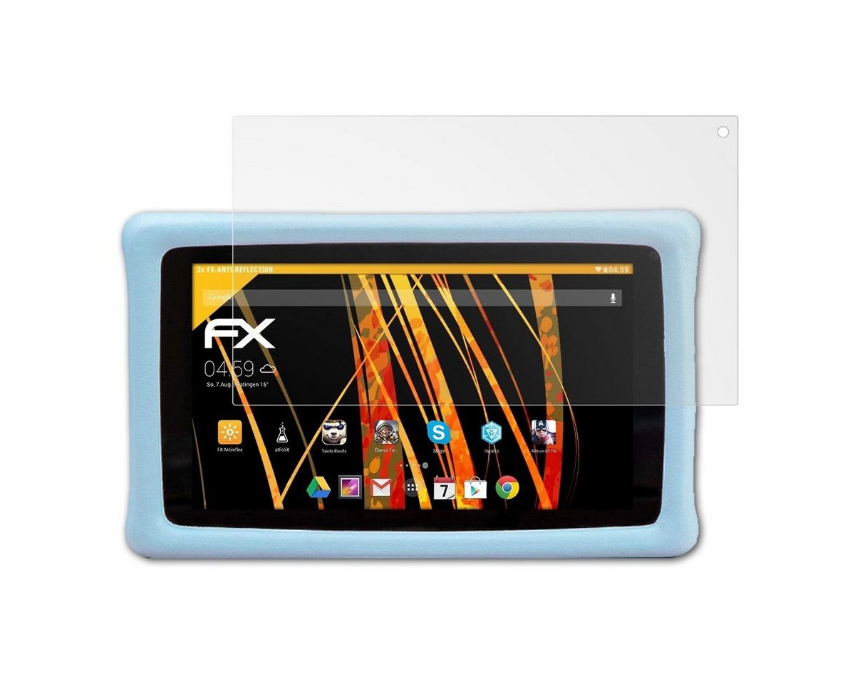 atFoliX Schutzfolie für Pebble Gear Frozen 2 Kids Tablet, (2 Folien), Entspiegelnd und stoßdämpfend von atFoliX