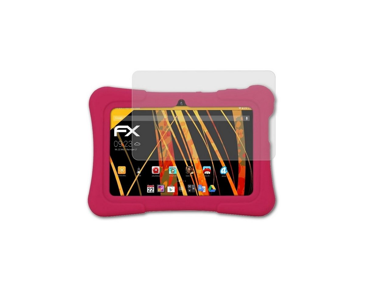 atFoliX Schutzfolie für Pritom K7 Kids Tablet, (2 Folien), Entspiegelnd und stoßdämpfend von atFoliX