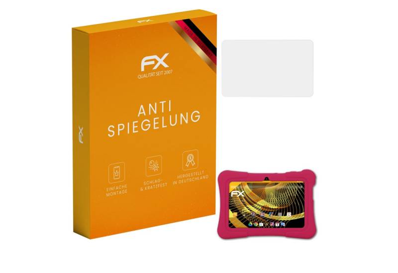 atFoliX Schutzfolie für Pritom K7 Kids Tablet, (2 Folien), Entspiegelnd und stoßdämpfend von atFoliX