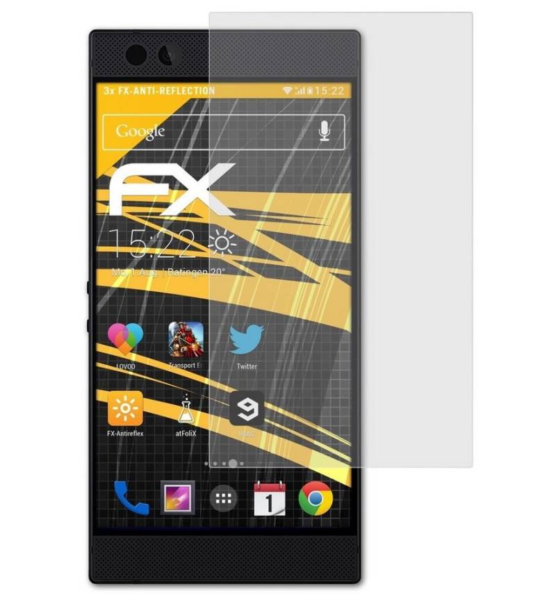 atFoliX Schutzfolie für Razer Phone 2, (3 Folien), Entspiegelnd und stoßdämpfend von atFoliX