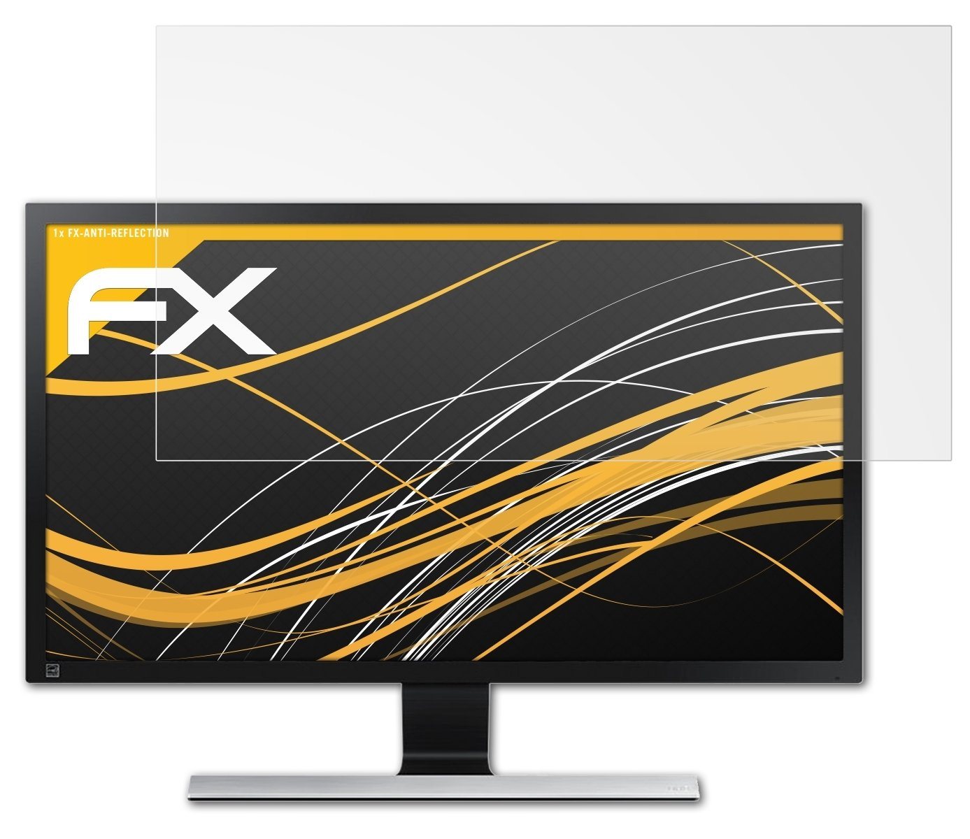 atFoliX Schutzfolie für Samsung U28E590D, Entspiegelnd und stoßdämpfend von atFoliX