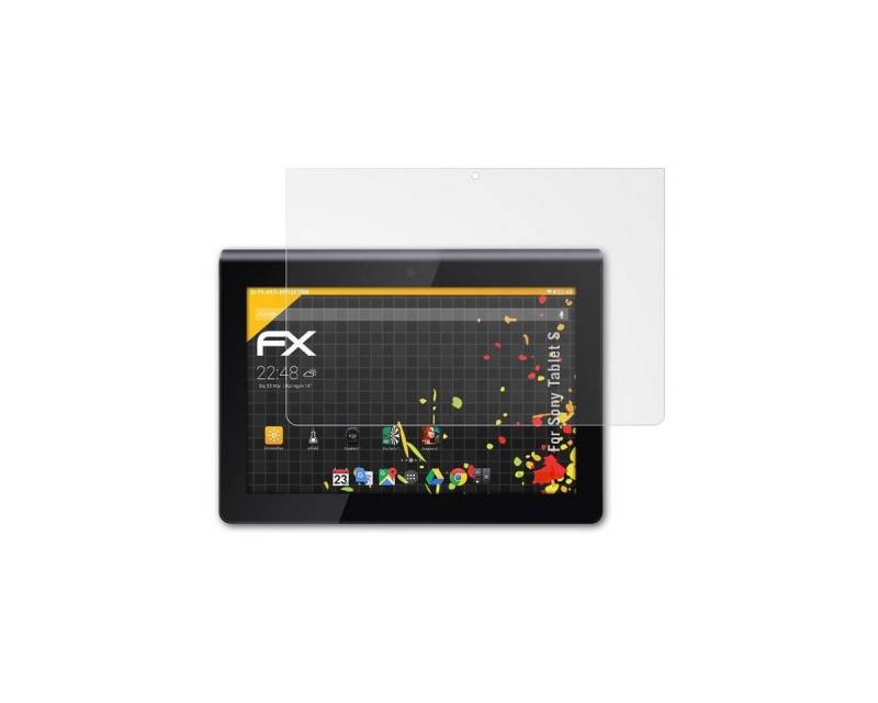 atFoliX Schutzfolie für Sony Tablet S, (2 Folien), Entspiegelnd und stoßdämpfend von atFoliX