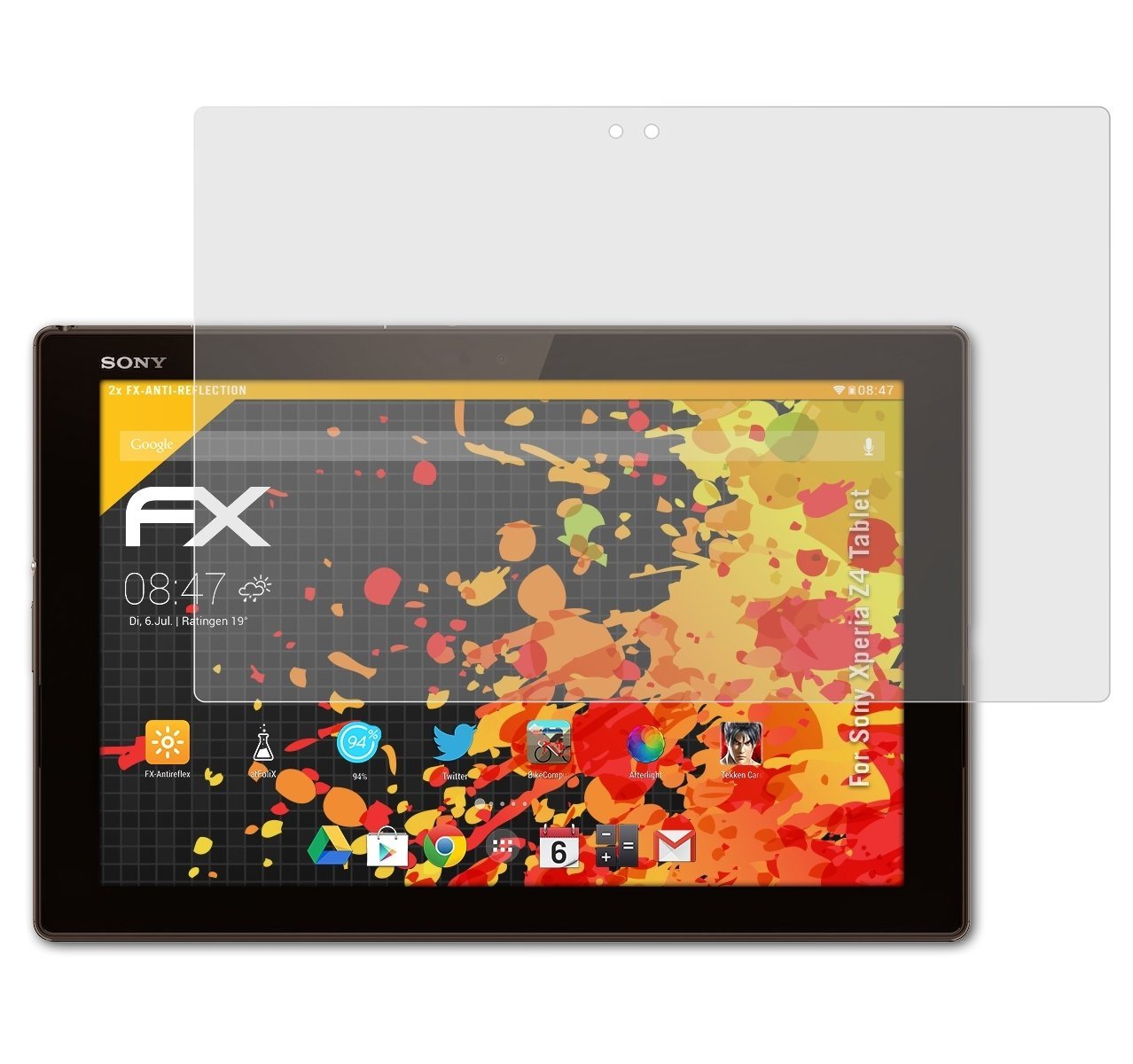 atFoliX Schutzfolie für Sony Xperia Z4 Tablet, (2 Folien), Entspiegelnd und stoßdämpfend von atFoliX