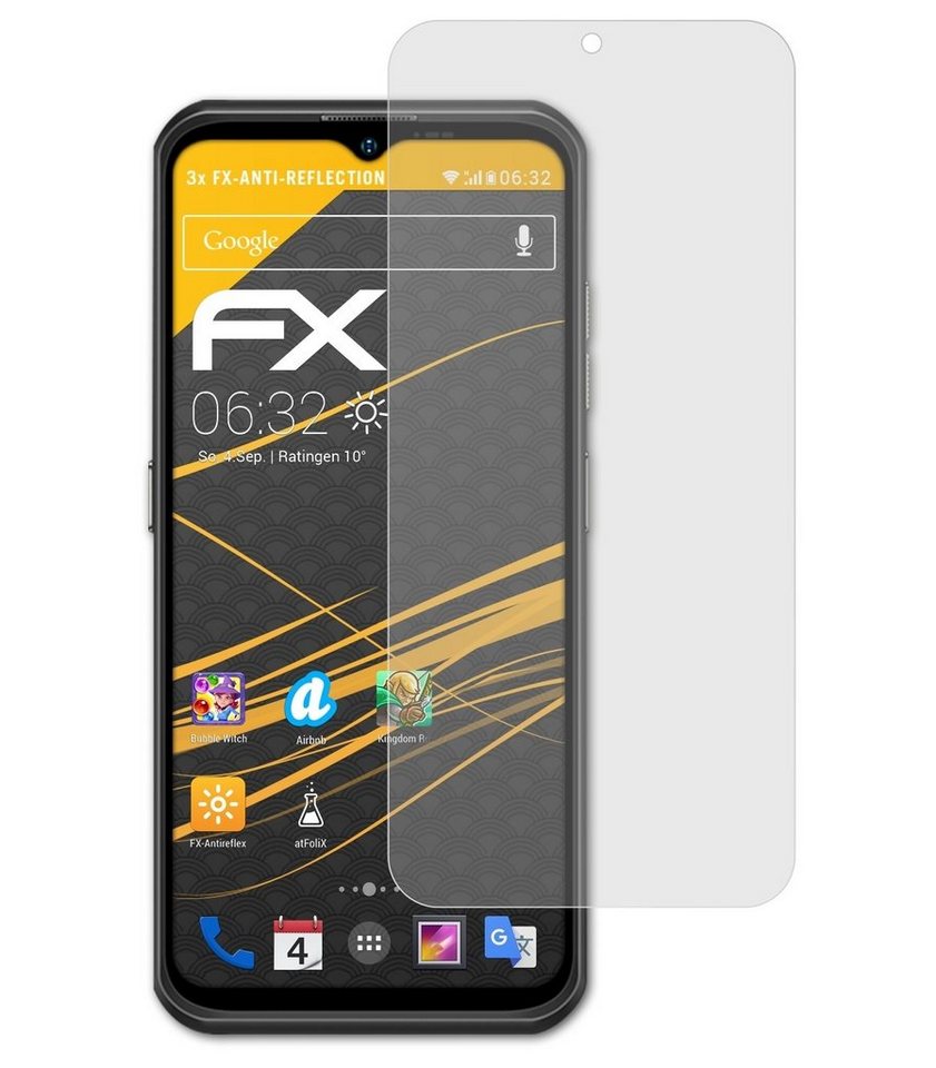 atFoliX Schutzfolie für Ulefone Armor 17 Pro, (3 Folien), Entspiegelnd und stoßdämpfend von atFoliX