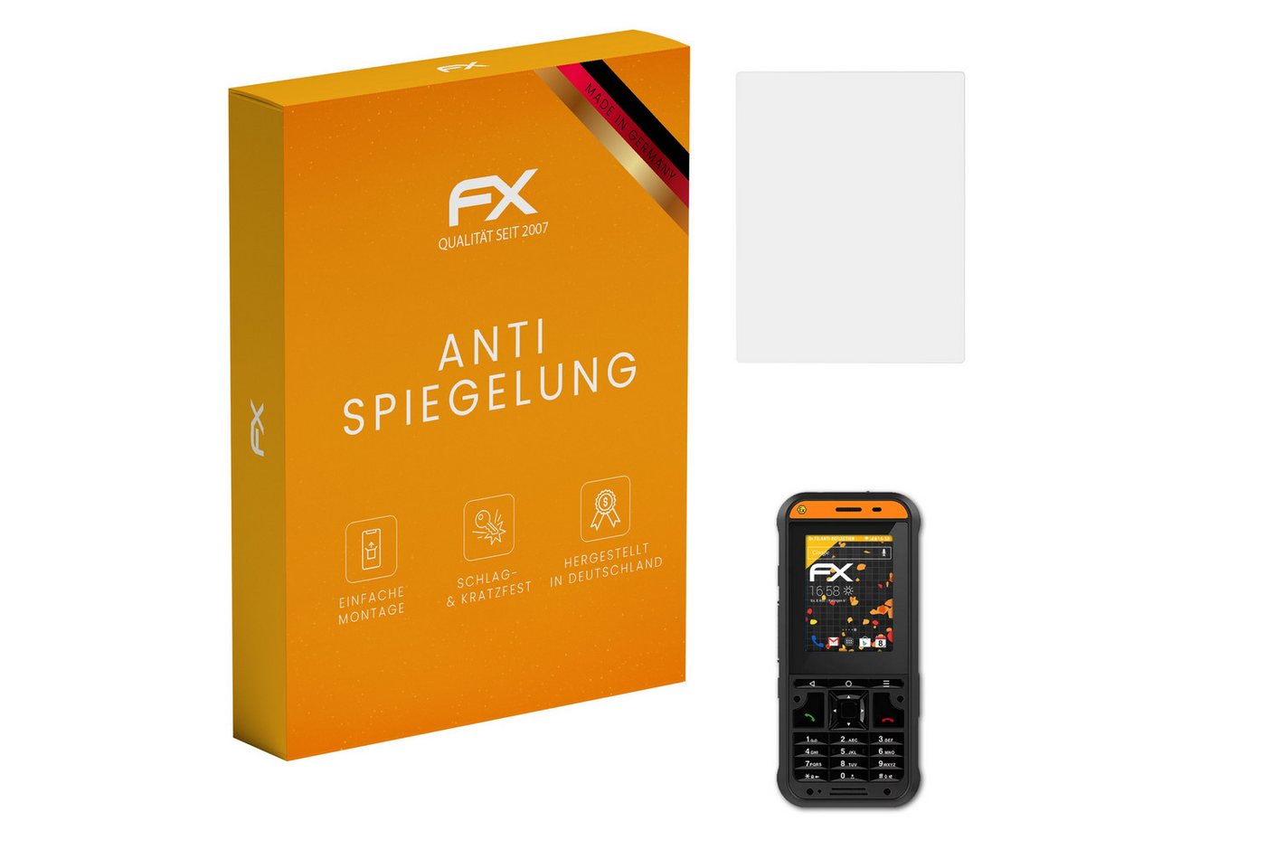 atFoliX Schutzfolie für ecom Ex-Handy 10, (3 Folien), Entspiegelnd und stoßdämpfend von atFoliX