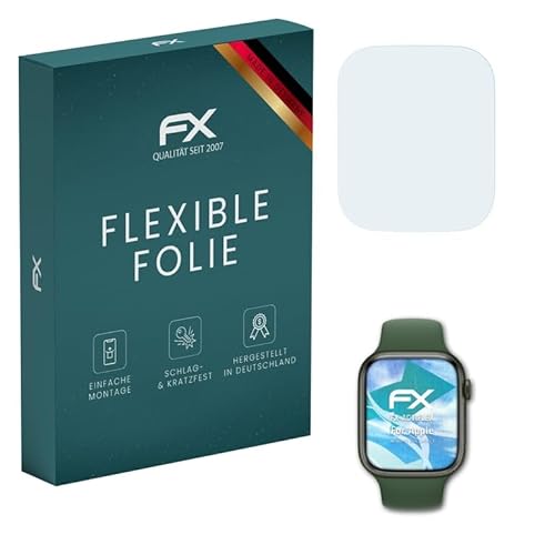 atFoliX Schutzfolie kompatibel mit Apple Watch 41 mm Series 7 Folie, ultraklare und flexible FX Displayschutzfolie (3X) von atFoliX