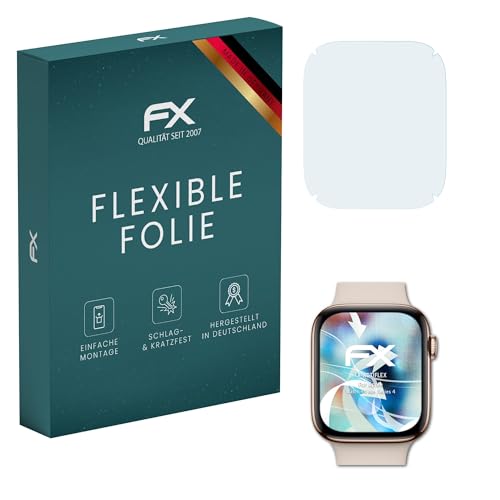 atFoliX Schutzfolie kompatibel mit Apple Watch 44 mm Series 4 Folie, ultraklare und flexible FX Displayschutzfolie (3X) von atFoliX