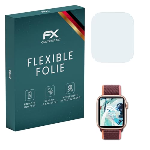 atFoliX Schutzfolie kompatibel mit Apple Watch SE 44mm Folie, ultraklare und flexible FX Displayschutzfolie (3X) von atFoliX