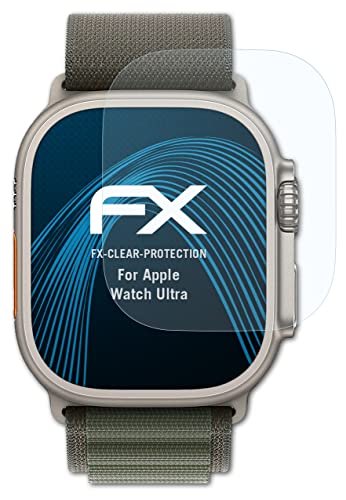 atFoliX Schutzfolie kompatibel mit Apple Watch Ultra Folie, ultraklare FX Displayschutzfolie (3X) von atFoliX