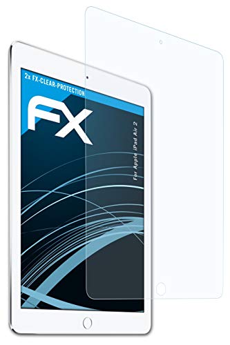 atFoliX Schutzfolie kompatibel mit Apple iPad Air 2 Folie, ultraklare FX Displayschutzfolie (2X) von atFoliX