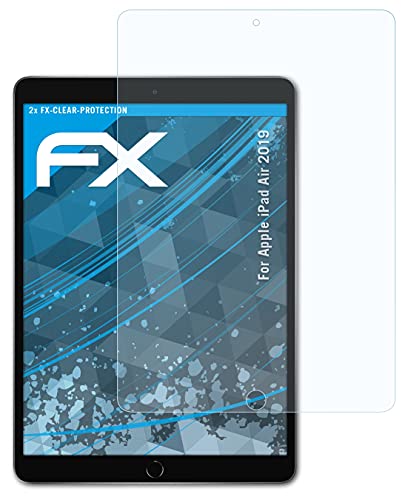 atFoliX Schutzfolie kompatibel mit Apple iPad Air 2019 Folie, ultraklare FX Displayschutzfolie (2X) von atFoliX