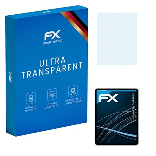 atFoliX Schutzfolie kompatibel mit Apple iPad Pro 12.9 2022 Folie, ultraklare FX Displayschutzfolie (2X) von atFoliX