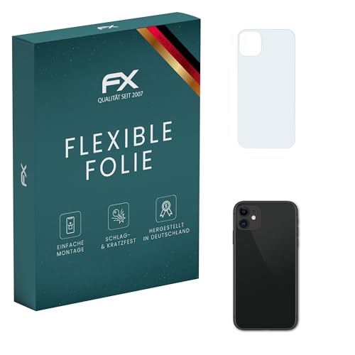 atFoliX Schutzfolie kompatibel mit Apple iPhone 11 Backcover Folie, ultraklare und flexible FX Displayschutzfolie (3X) von atFoliX