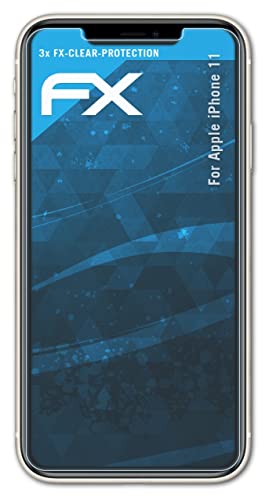 atFoliX Schutzfolie kompatibel mit Apple iPhone 11 Folie, ultraklare FX Displayschutzfolie (3X) von atFoliX