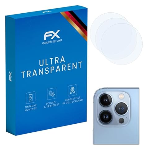 atFoliX Schutzfolie kompatibel mit Apple iPhone 13 Lens Folie, ultraklare FX Displayschutzfolie (3er Set) von atFoliX