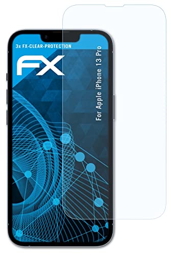 atFoliX Schutzfolie kompatibel mit Apple iPhone 13 Pro Folie, ultraklare FX Displayschutzfolie (3X) von atFoliX