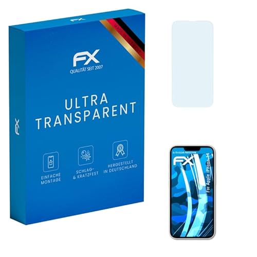 atFoliX Schutzfolie kompatibel mit Apple iPhone 14 Folie, ultraklare FX Displayschutzfolie (3X) von atFoliX