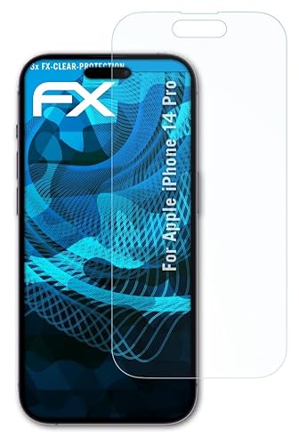 atFoliX Schutzfolie kompatibel mit Apple iPhone 14 Pro Folie, ultraklare FX Displayschutzfolie (3X) von atFoliX