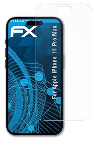 atFoliX Schutzfolie kompatibel mit Apple iPhone 14 Pro Max Folie, ultraklare FX Displayschutzfolie (3X) von atFoliX