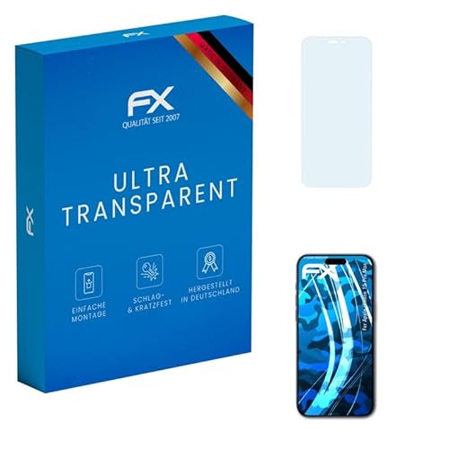 atFoliX Schutzfolie kompatibel mit Apple iPhone 15 Pro Max Folie, ultraklare FX Displayschutzfolie (3X) von atFoliX