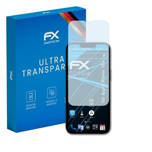 atFoliX Schutzfolie kompatibel mit Apple iPhone 16e Folie, ultraklare FX Displayschutzfolie (3X) von atFoliX