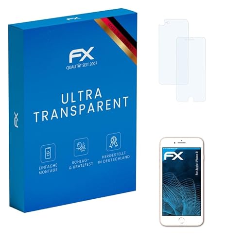 atFoliX Schutzfolie kompatibel mit Apple iPhone 8 Folie, ultraklare FX Displayschutzfolie (3er Set) von atFoliX