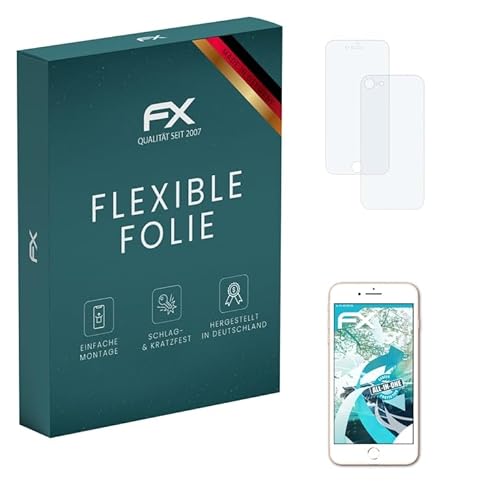 atFoliX Schutzfolie kompatibel mit Apple iPhone 8 Folie, ultraklare und flexible FX Displayschutzfolie (3er Set) von atFoliX