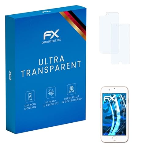 atFoliX Schutzfolie kompatibel mit Apple iPhone 8 Plus Folie, ultraklare FX Displayschutzfolie (3er Set) von atFoliX
